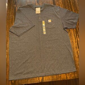 Carhartt Logo Pocket T Shirt Mens 2XL Grey Tee Workwear Loose Fit